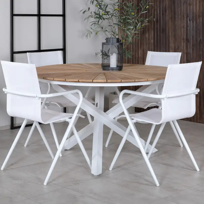 Matgrupp Venture Home Mendi Rund med 4 Act Stolar