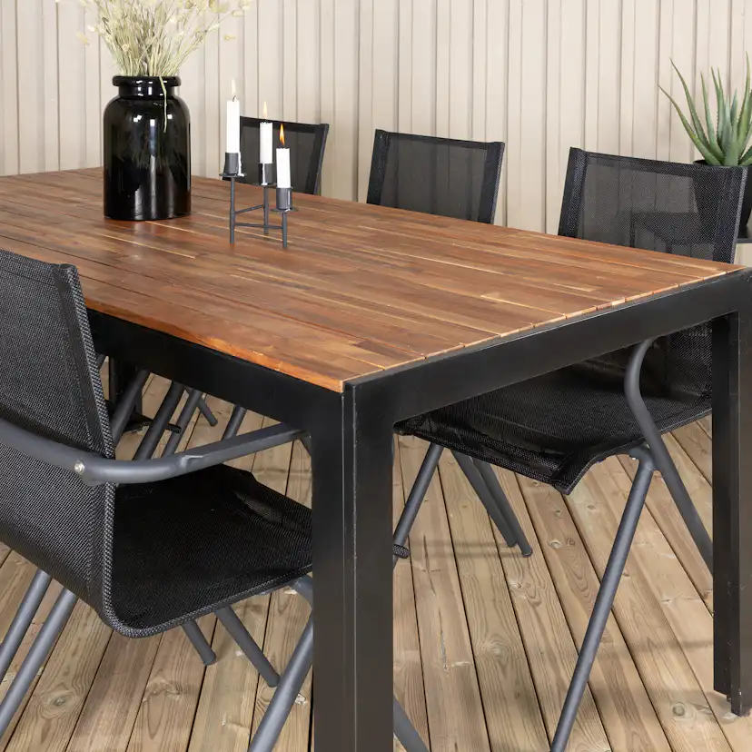 Matgrupp Utomhus Venture Home Bois med 6 Act Trädgårdsstolar