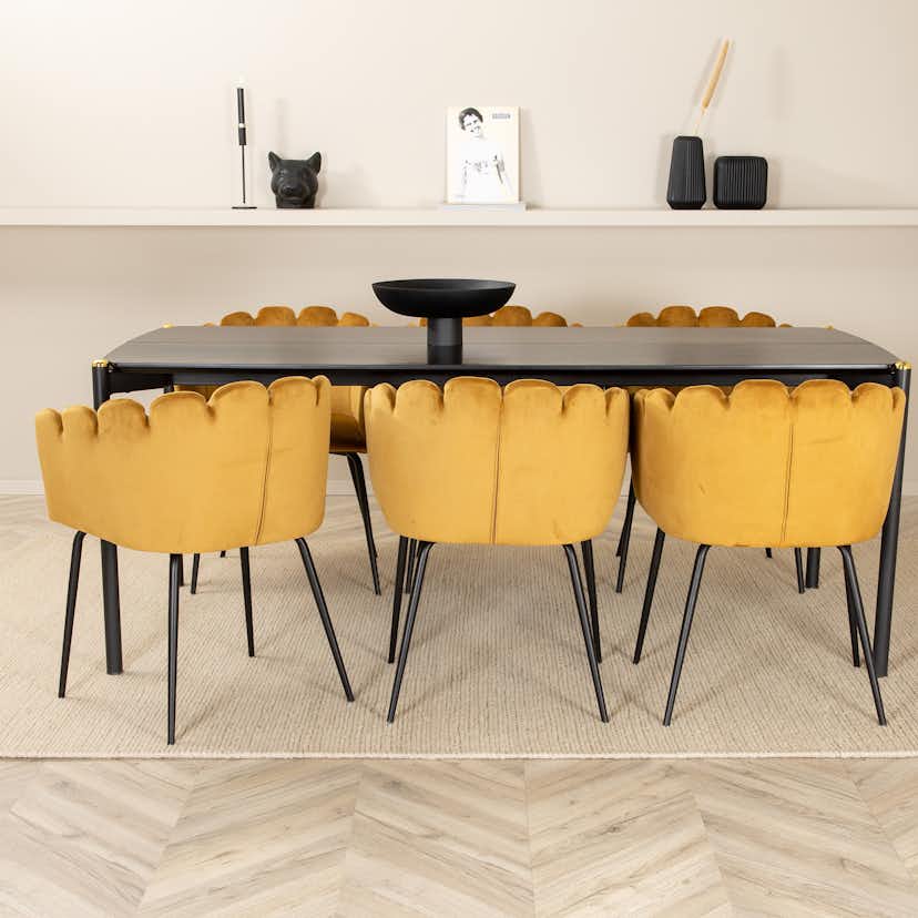 Matgrupp Venture Home Paris med 6 Limhamn Stolar