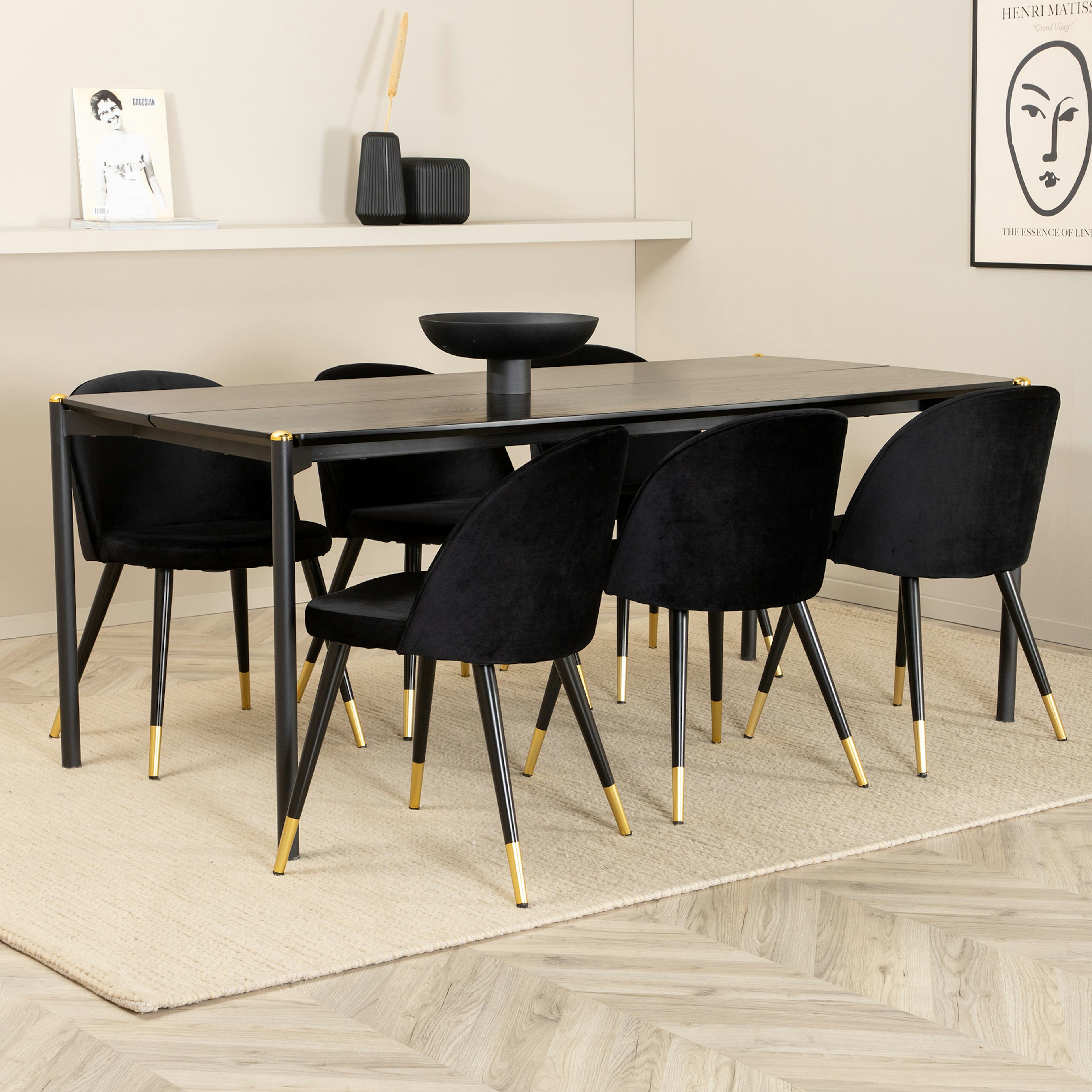 Matgrupp Venture Home Paris med 6 Valentina Stolar Sammet