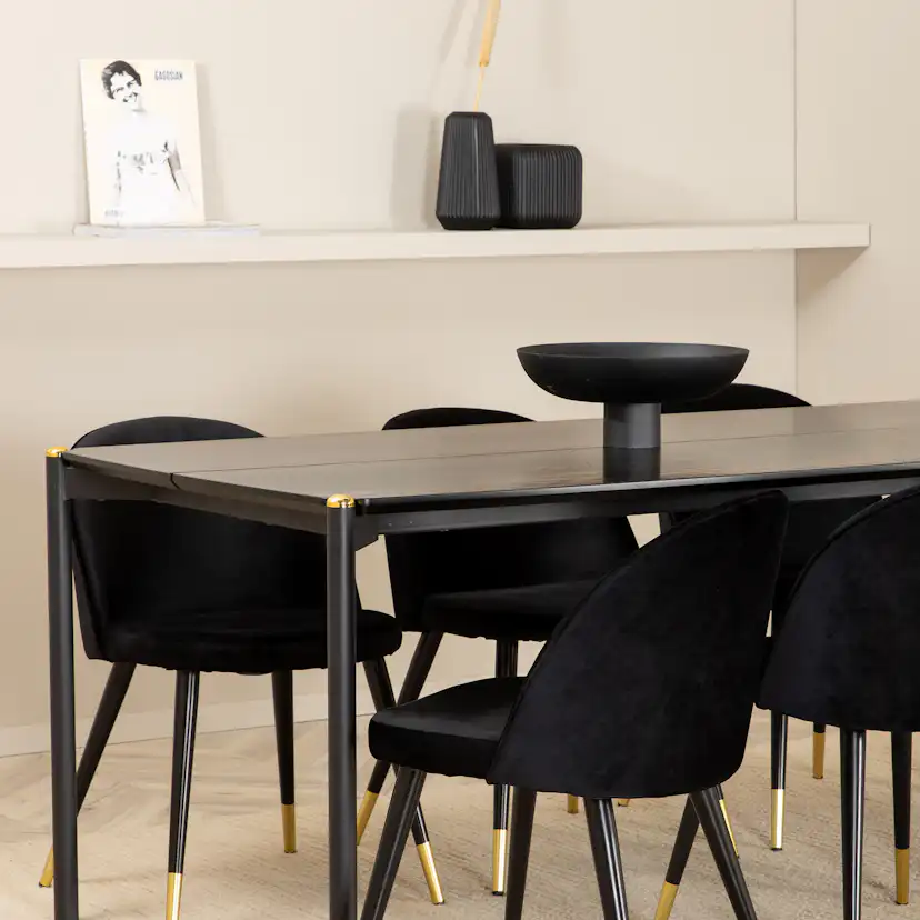 Matgrupp Venture Home Paris med 6 Valentina Stolar Sammet