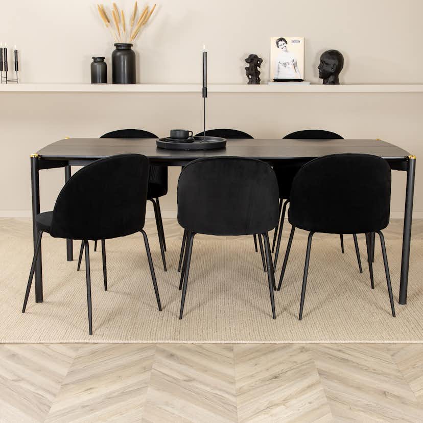 Matgrupp Venture Home Paris med 6 Wrigley Stolar