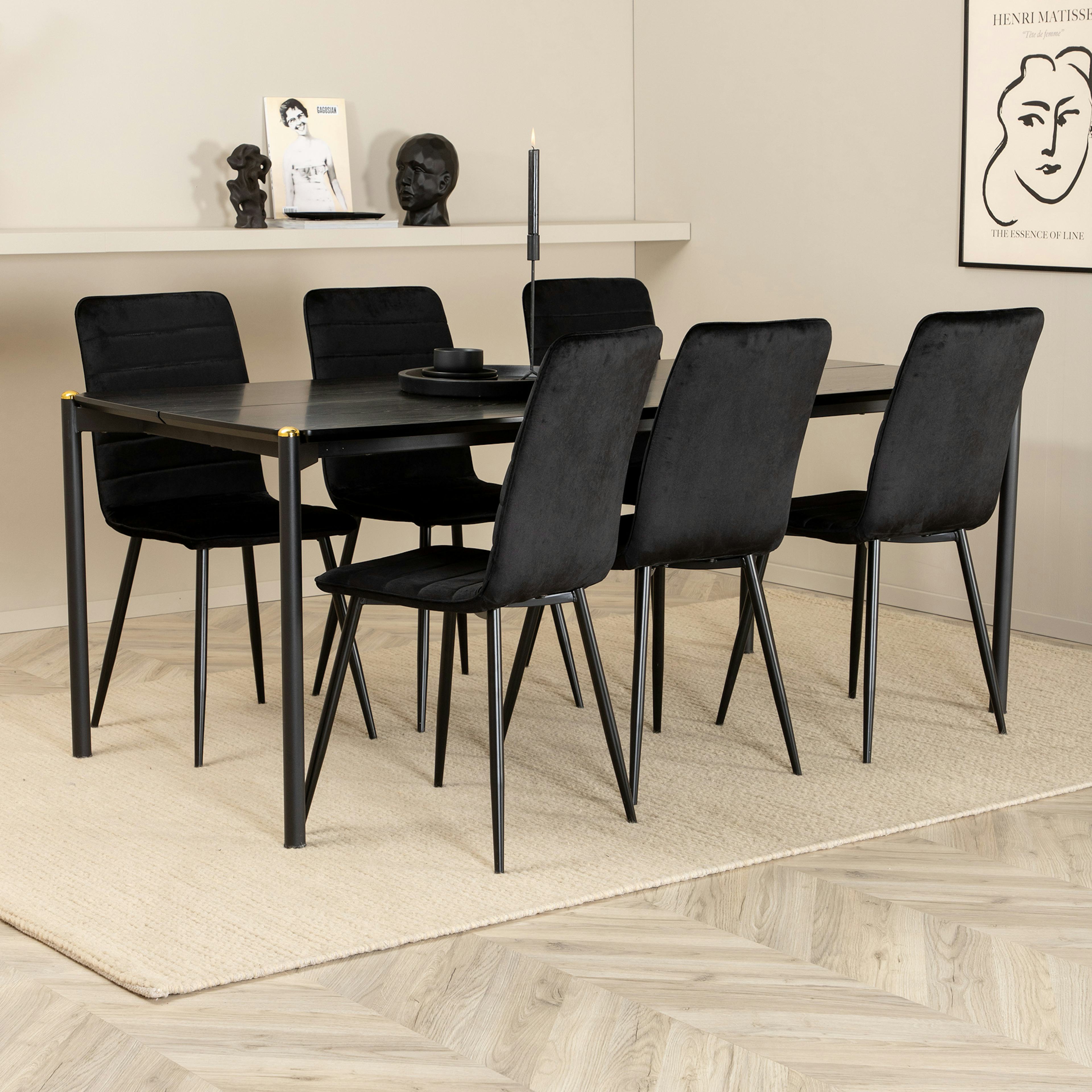 Matgrupp Venture Home Paris med 6 Walerina Stolar