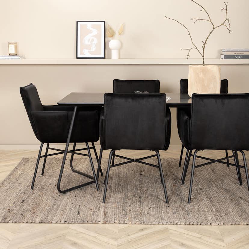 Matgrupp Venture Home Peggy med 6 Petra stolar