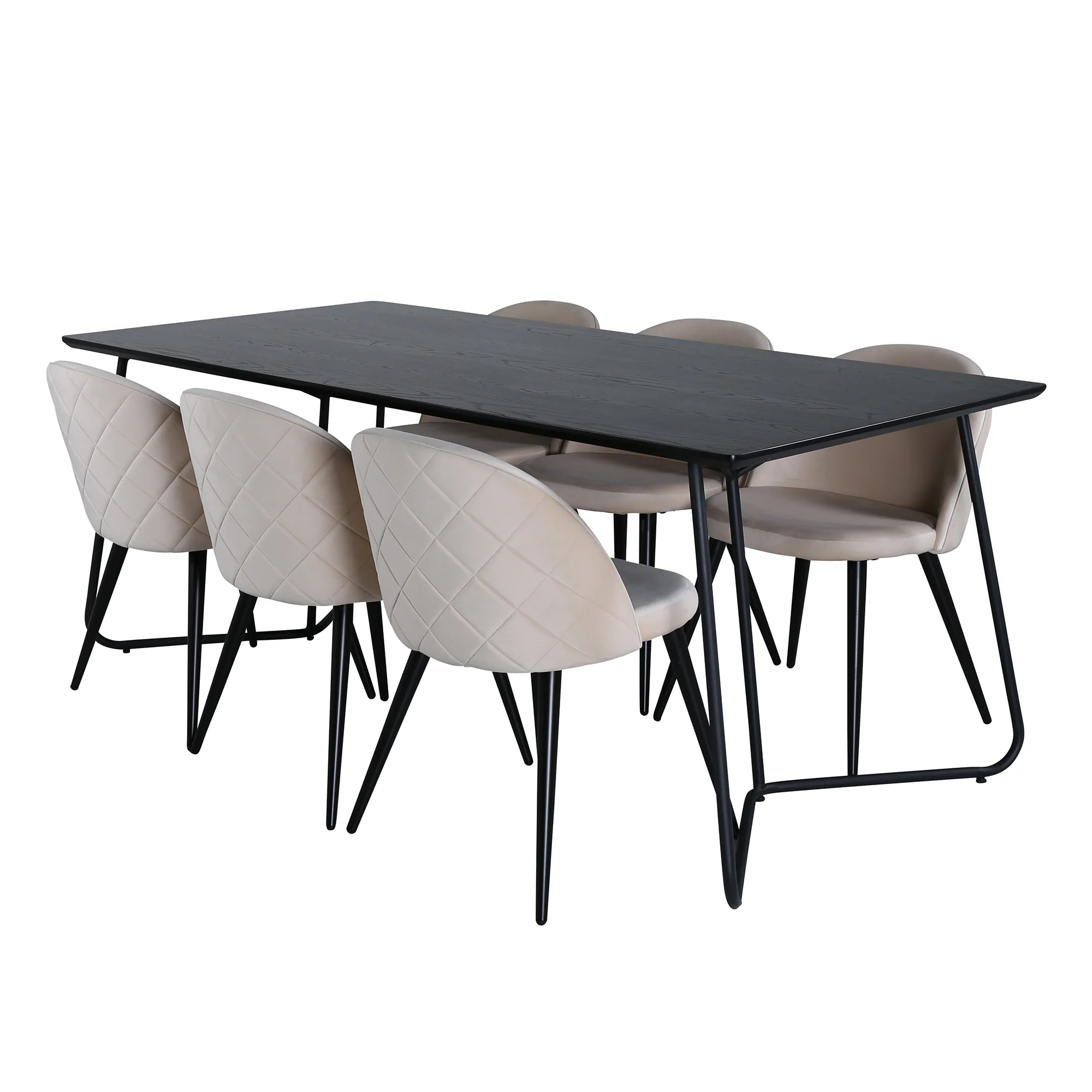 Matgrupp Venture Home Annika med 6 Valentina Stitcthes Stolar Sammet