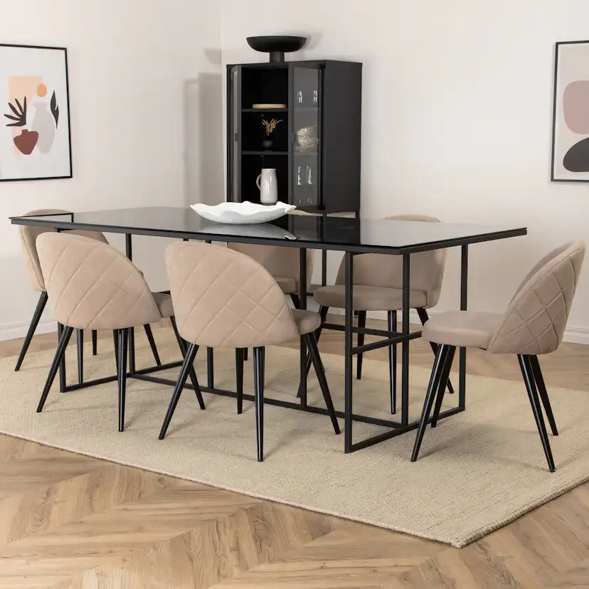 Matgrupp Venture Home Lund med 6 Valentina Stitcthes Stolar Polyester