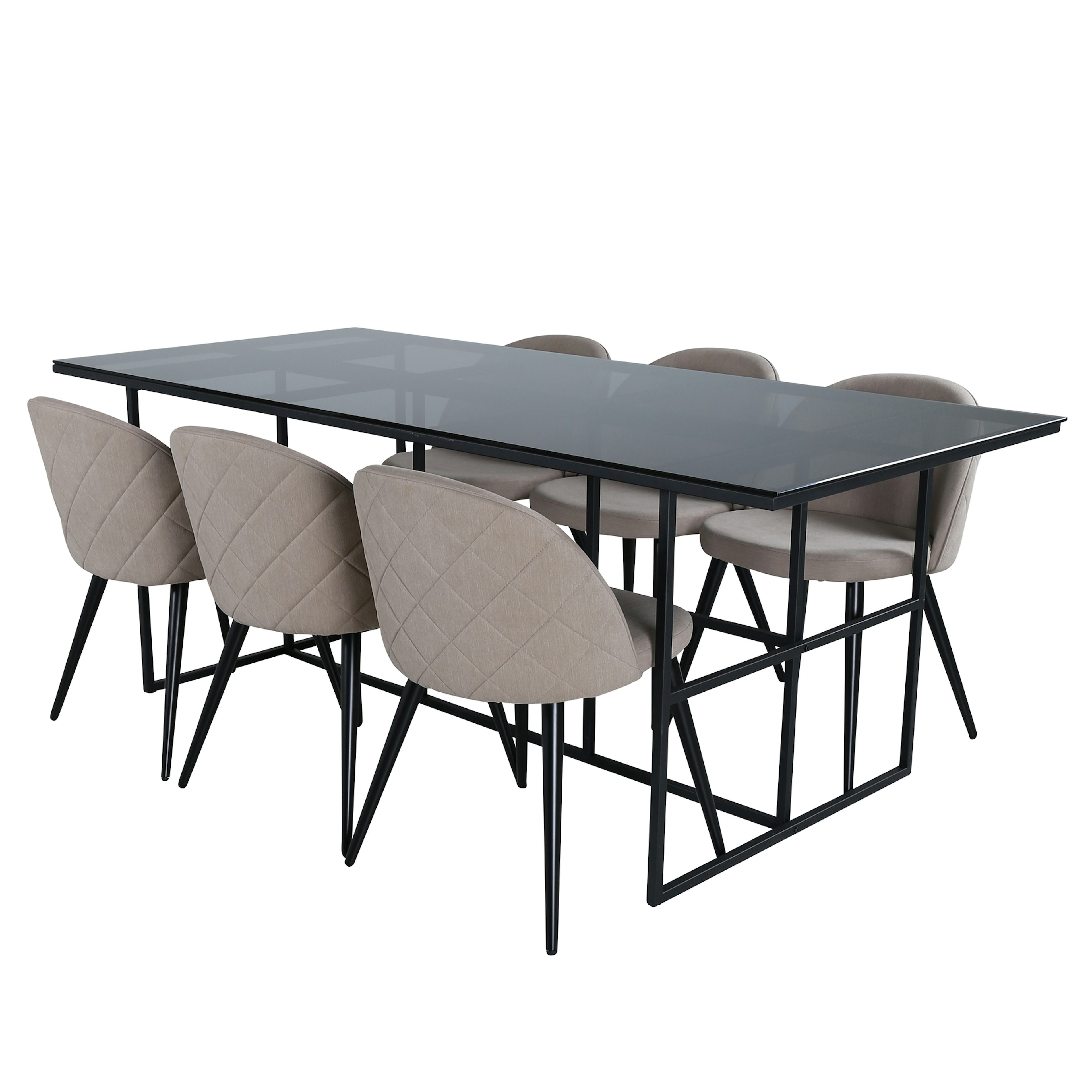 Matgrupp Venture Home Lund med 6 Valentina Stitcthes Stolar Polyester