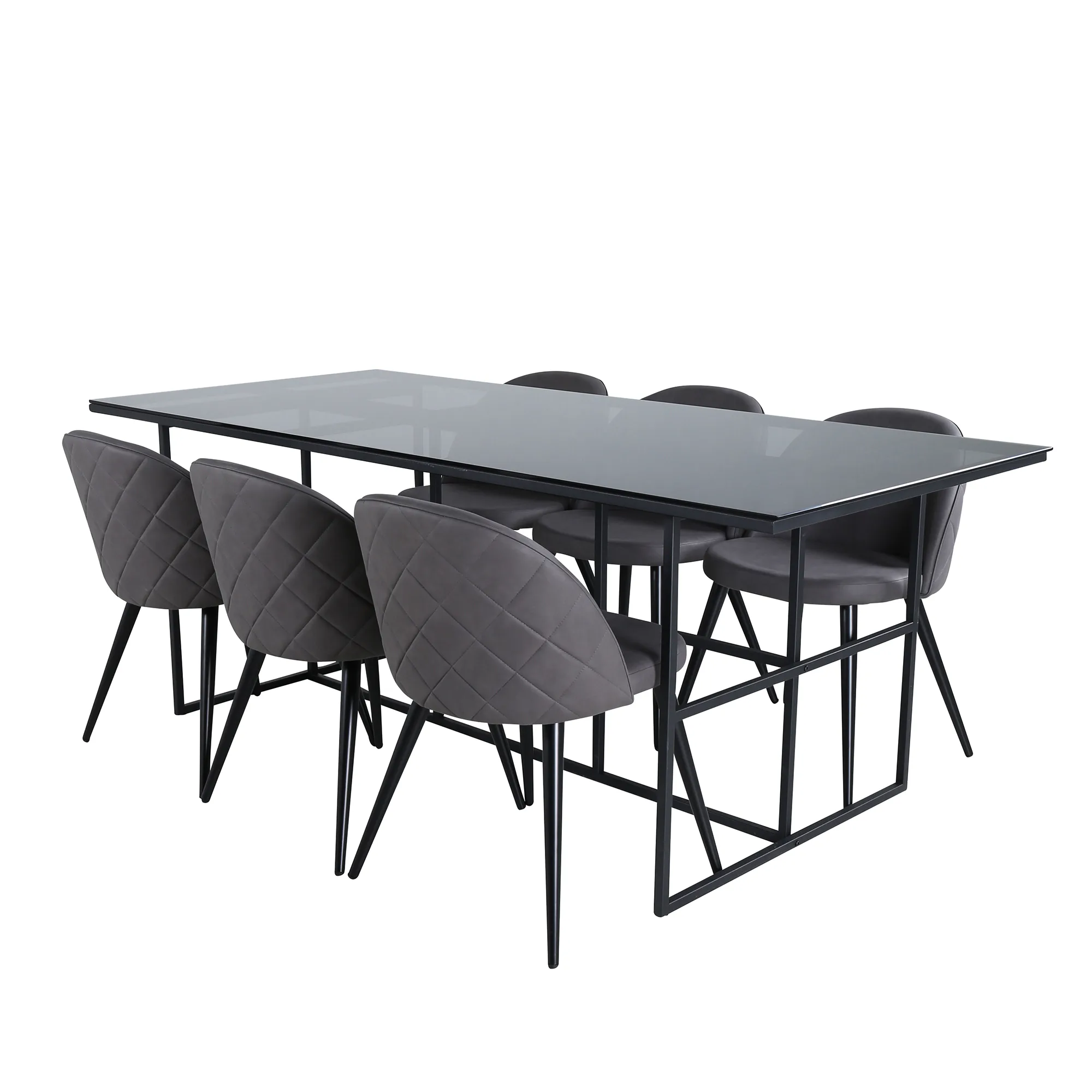 Matgrupp Venture Home Lund med 6 Valentina Stitcthes Stolar