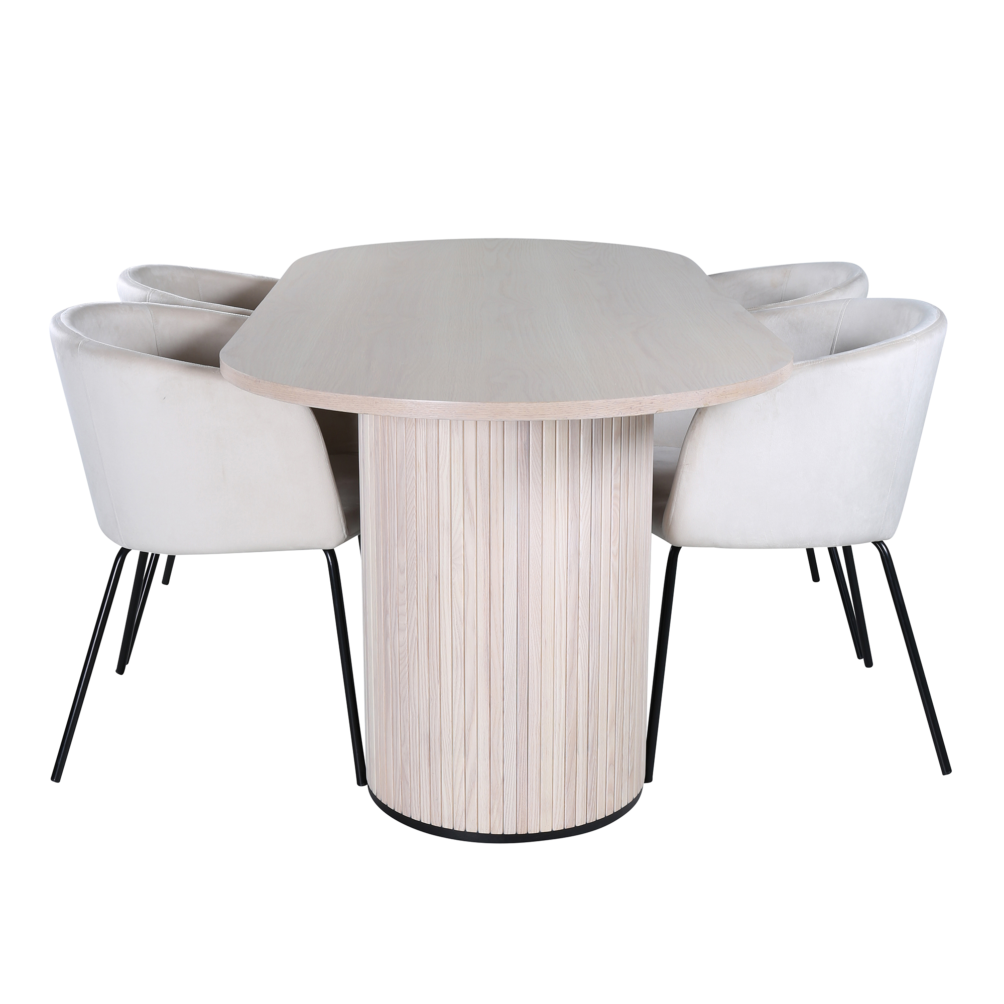 Matgrupp Venture Home Bianca med 4 Bergen Stolar Sammet