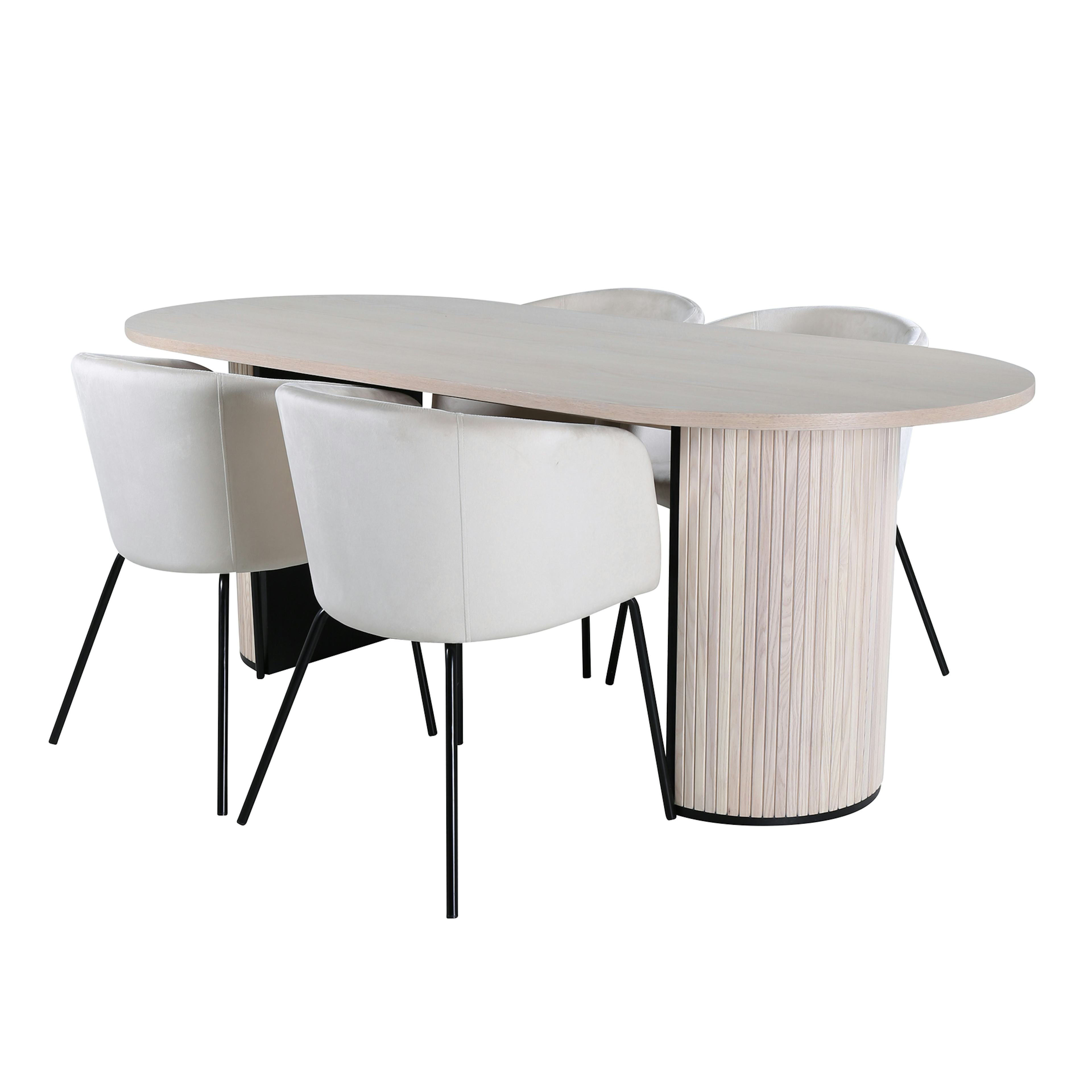 Matgrupp Venture Home Bianca med 4 Bergen Stolar Sammet