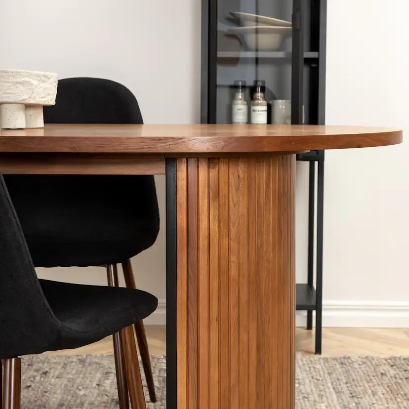 Matgrupp Venture Home Bianca Valnöt med 6 Pobbie Stolar Polyester