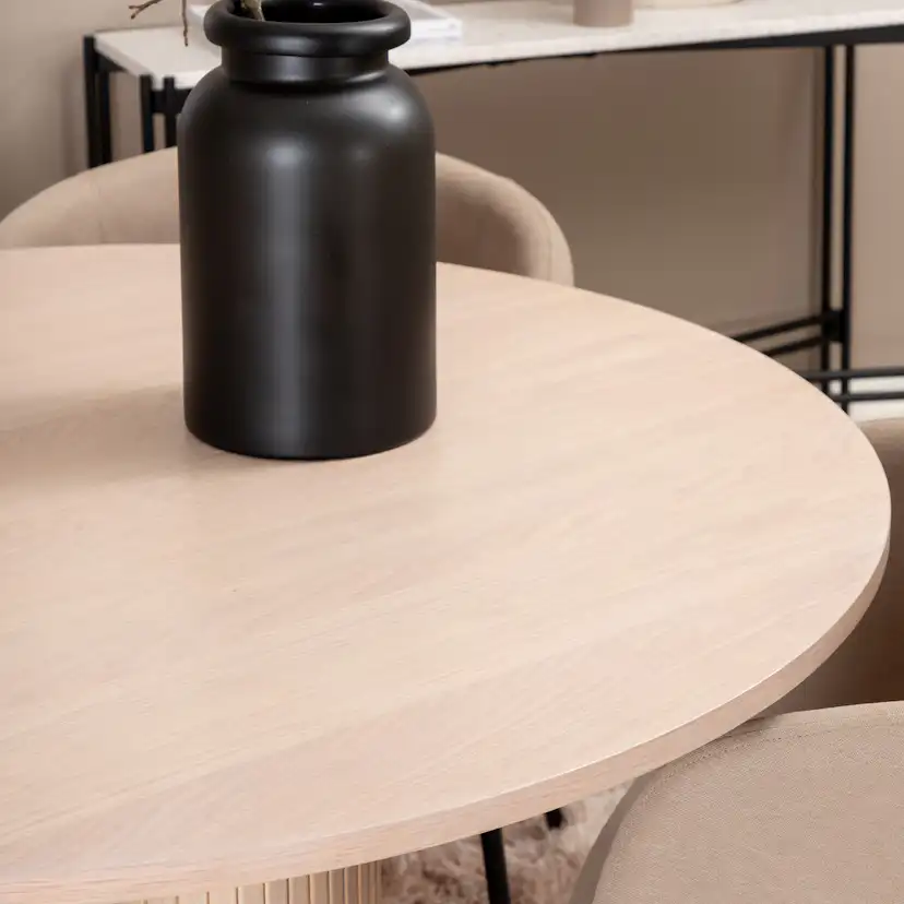 Matgrupp Venture Home Bianca Rund med 4 Bergen Stolar Polyester