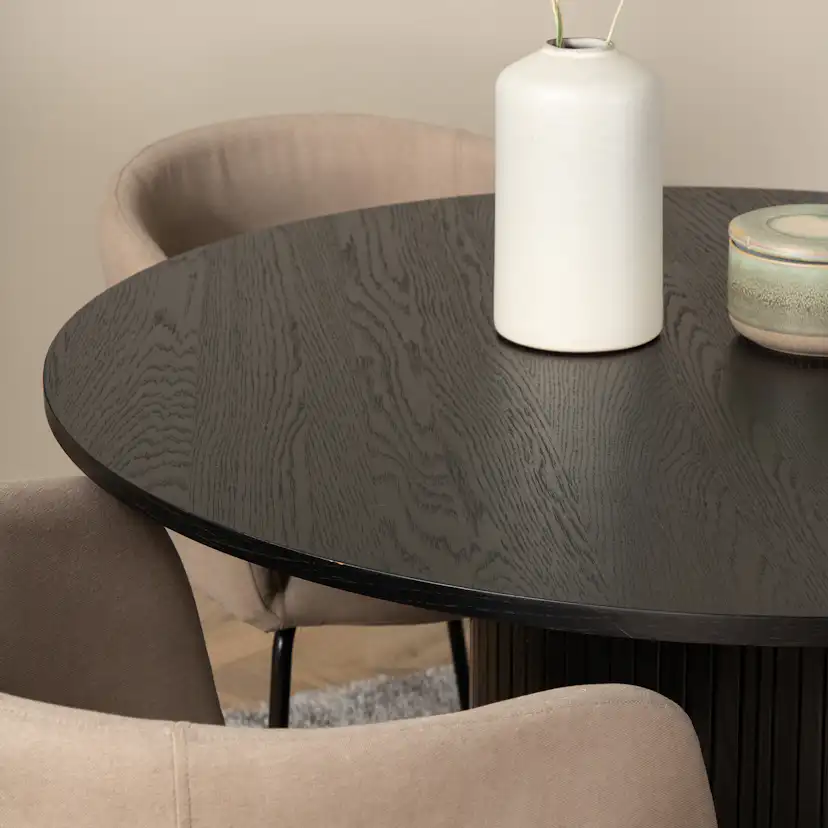 Matgrupp Venture Home Bianca Rund med 4 Bergen Stolar