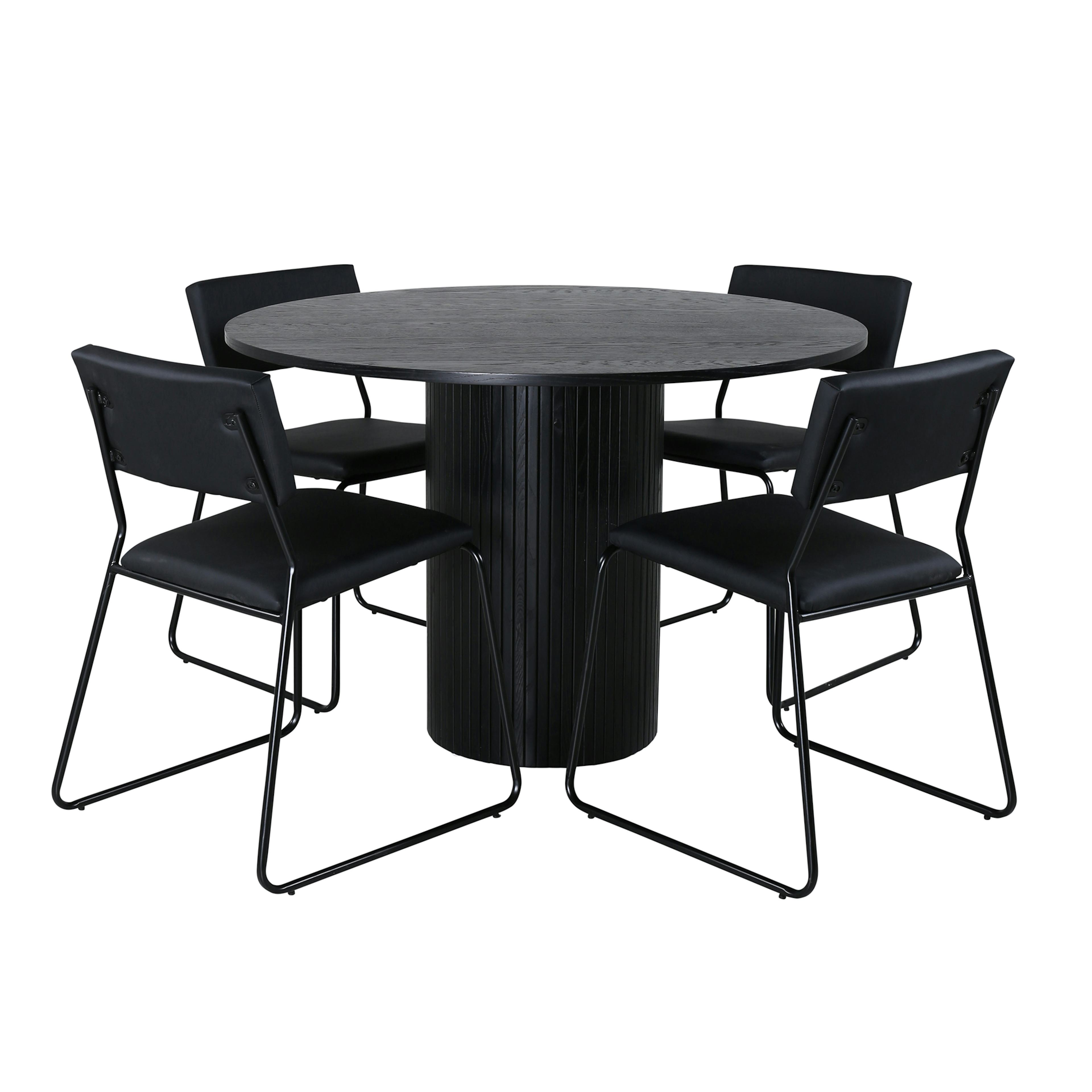 Matgrupp Venture Home Bianca Rund med 4 Kungshamn Stolar