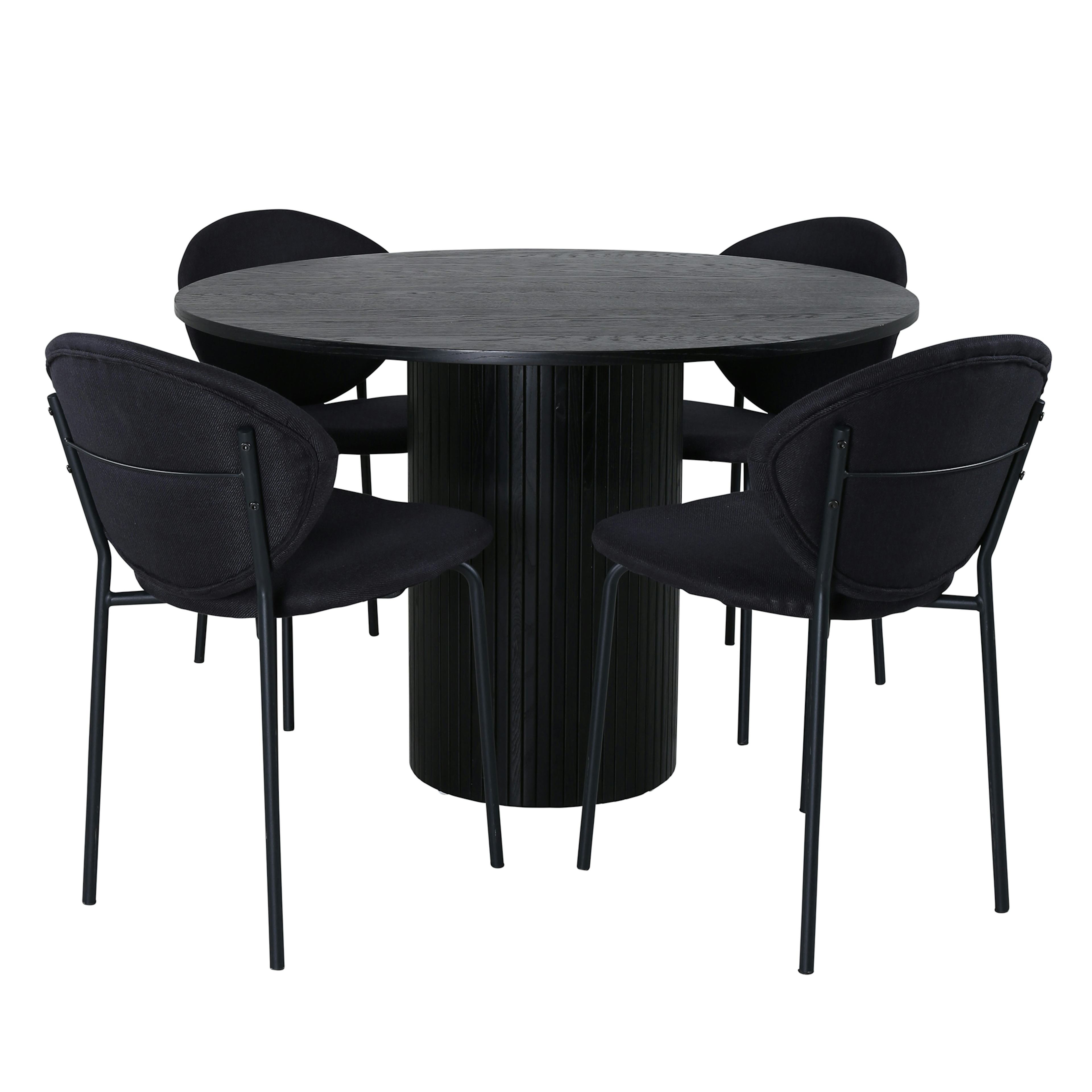 Matgrupp Venture Home Bianca Rund med 4 Valor Stolar