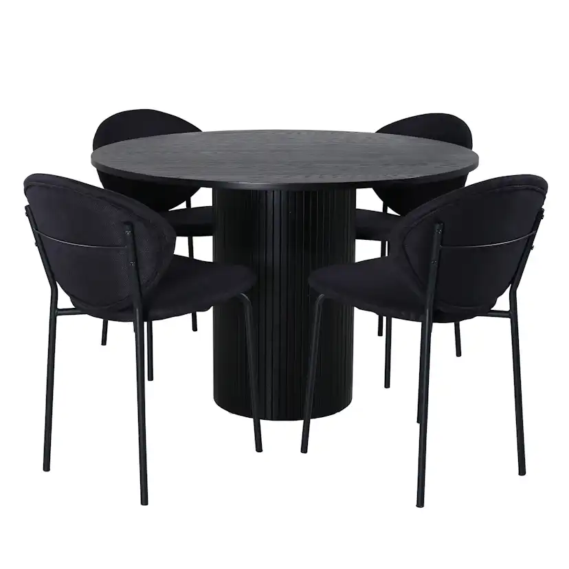 Matgrupp Venture Home Bianca Rund med 4 Valor Stolar