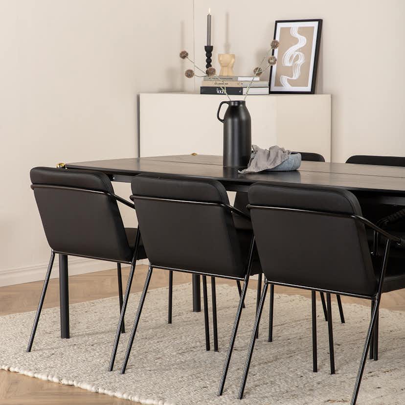 Matgrupp Venture Home Paris matbord och Tjärö matstol