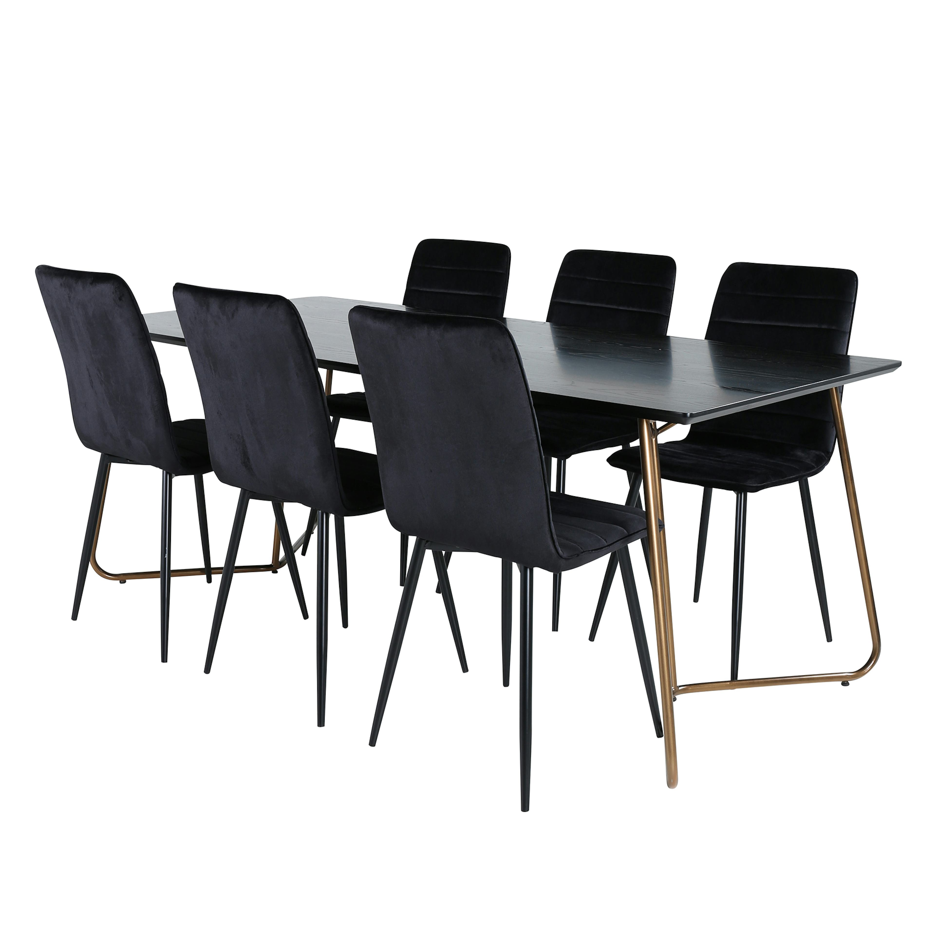 Matgrupp Venture Home Annika med 6 Walerina Stolar Sammet