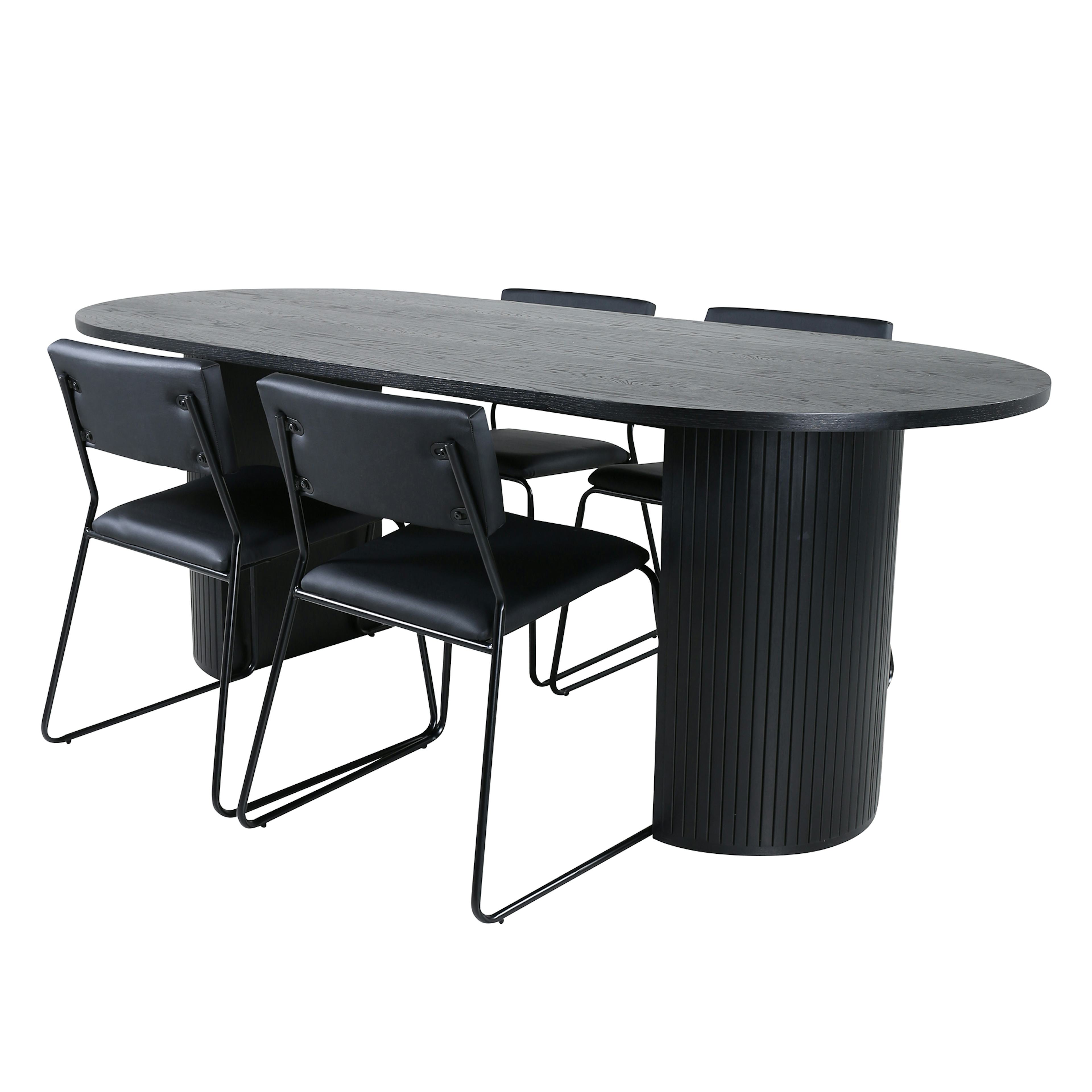 Matgrupp Venture Home Bianca med 4 Kungshamn Stolar Konstläder