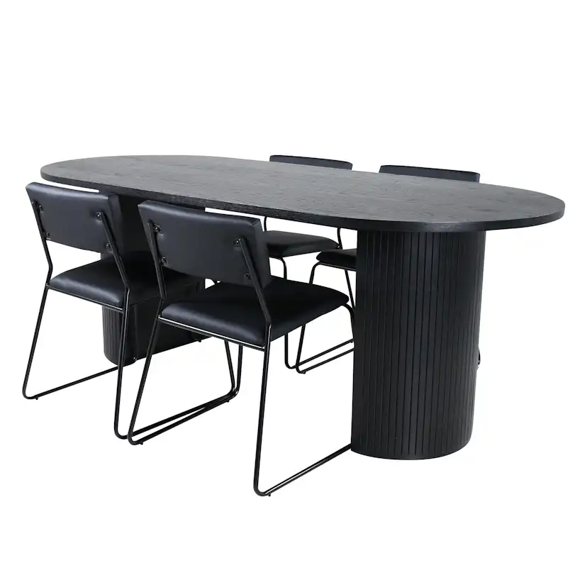 Matgrupp Venture Home Bianca med 4 Kungshamn Stolar Konstläder