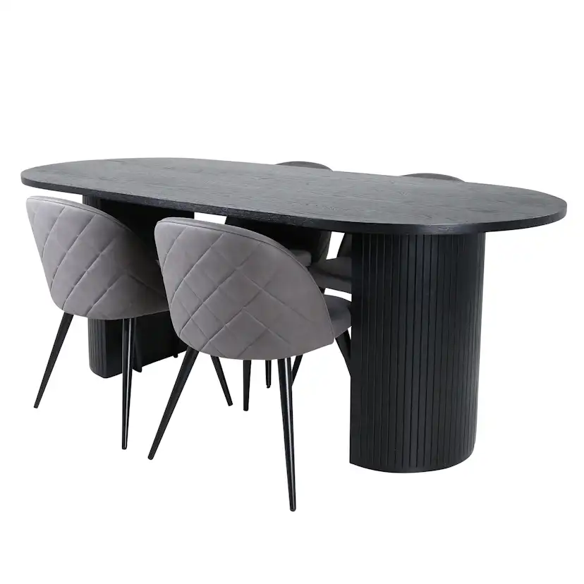 Matgrupp Venture Home Bianca med 4 Valentina Stitcthes Stolar