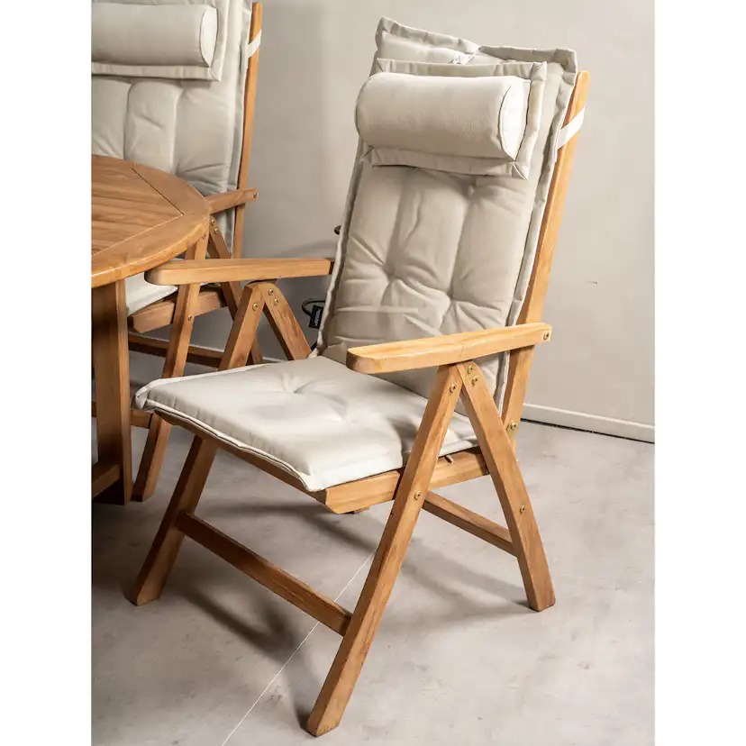 Matgrupp Venture Home Kenya 180-240x120 Teak med 6 Kenya Positionsfåtöljer