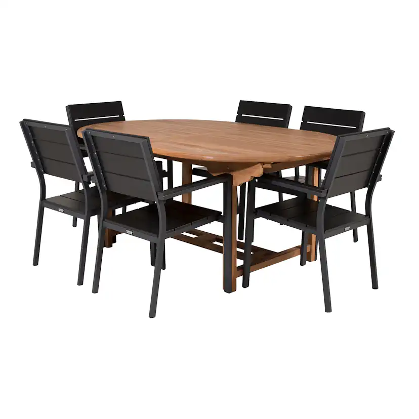 Matgrupp Utomhus Venture Home Kenya 180-240x120 Teak med 6 Levels KarmTrädgårdsstolar