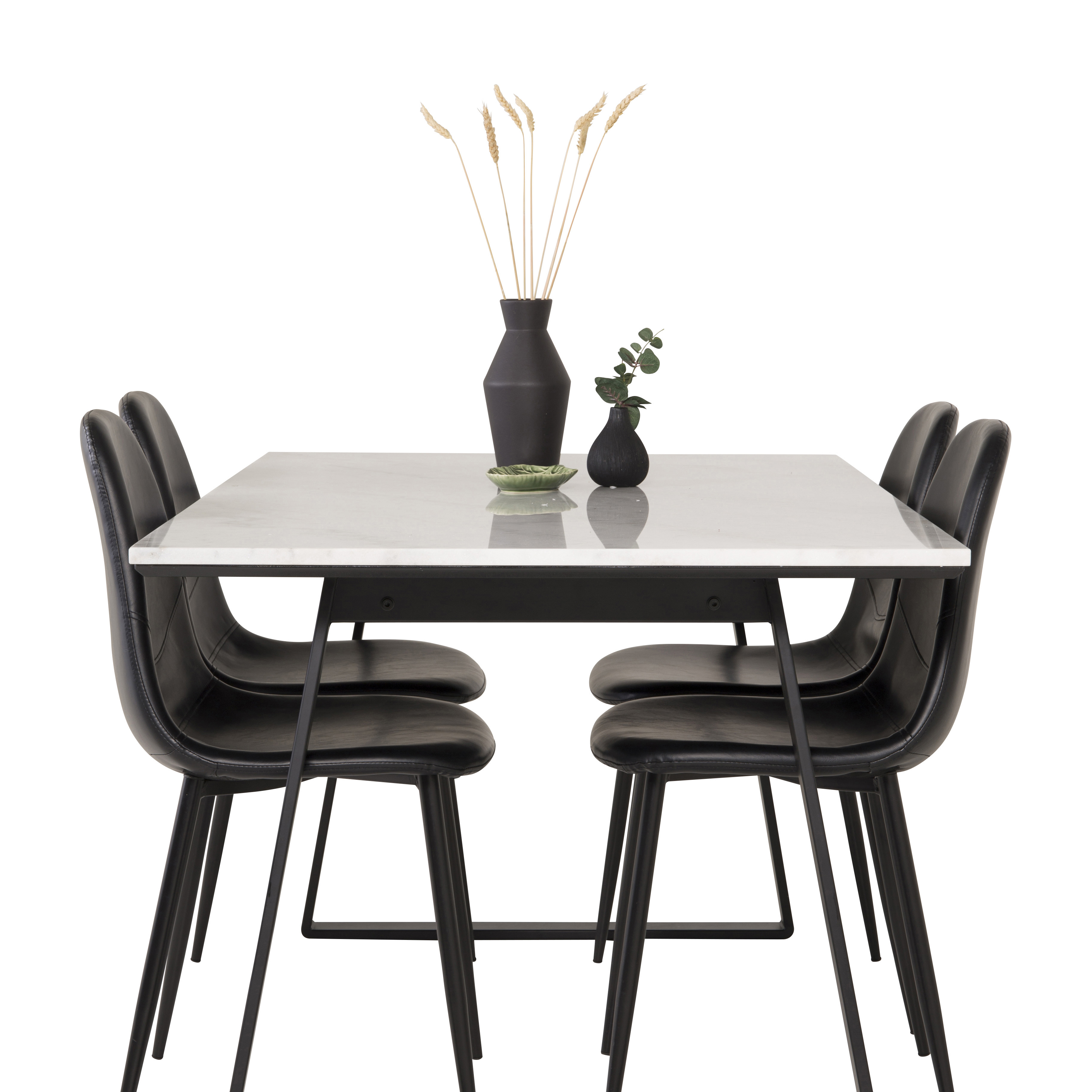 Matgrupp Venture Home Estelle 140 med 4 Pobbie Stolar Läder