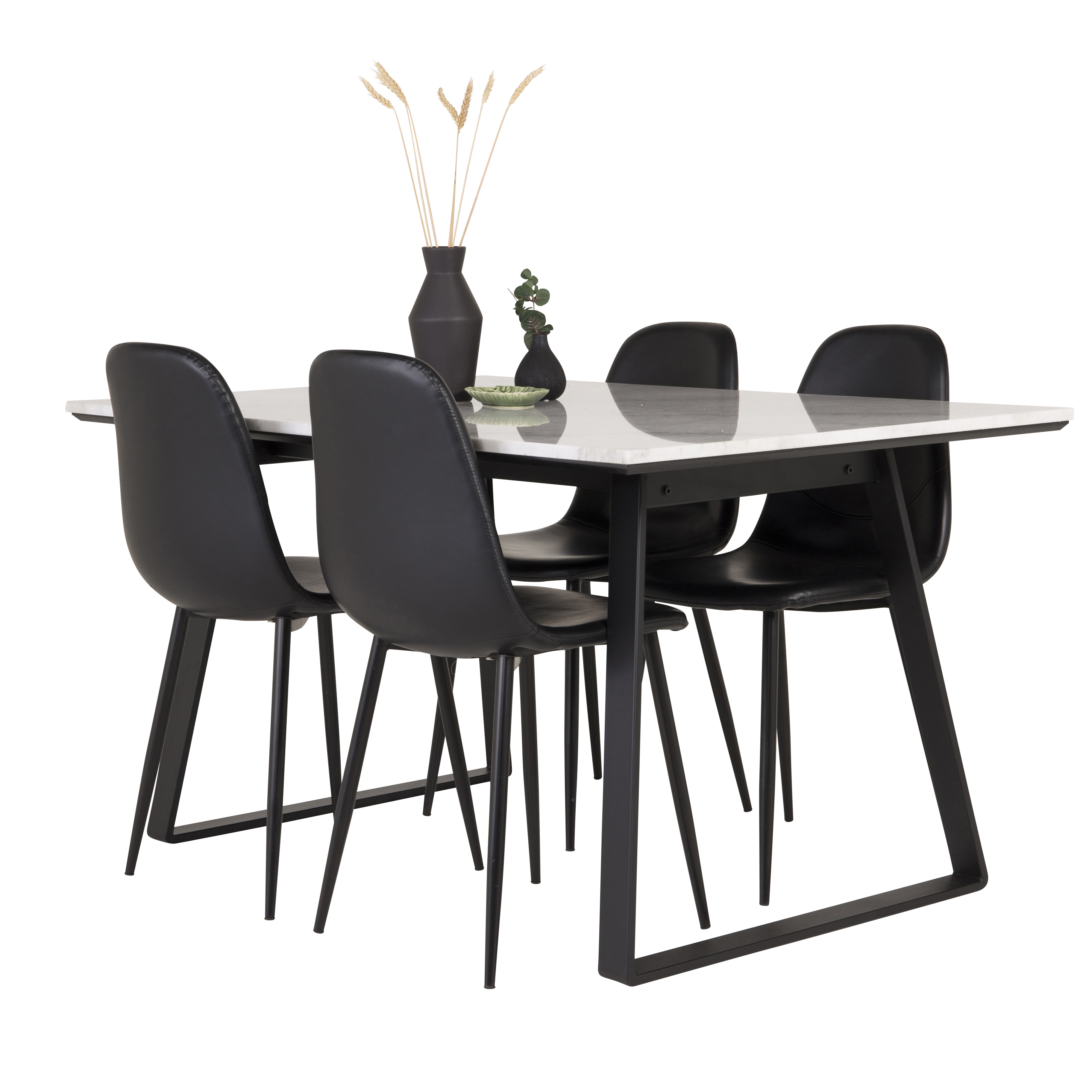 Matgrupp Venture Home Estelle 140 med 4 Pobbie Stolar Läder