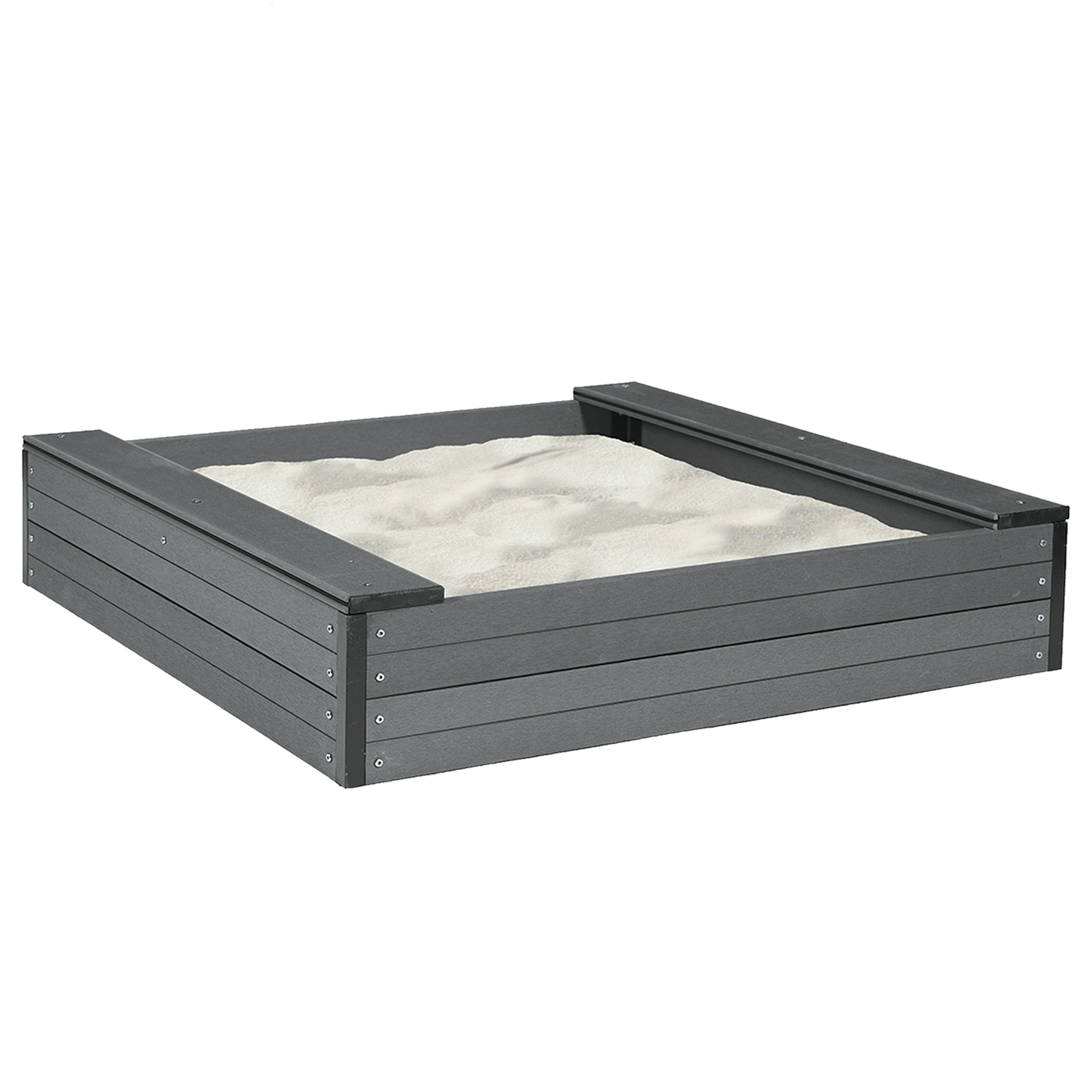 Sandlåda Nordic Play 120X120 cm Inkl. Nät och 240 Kg Sand