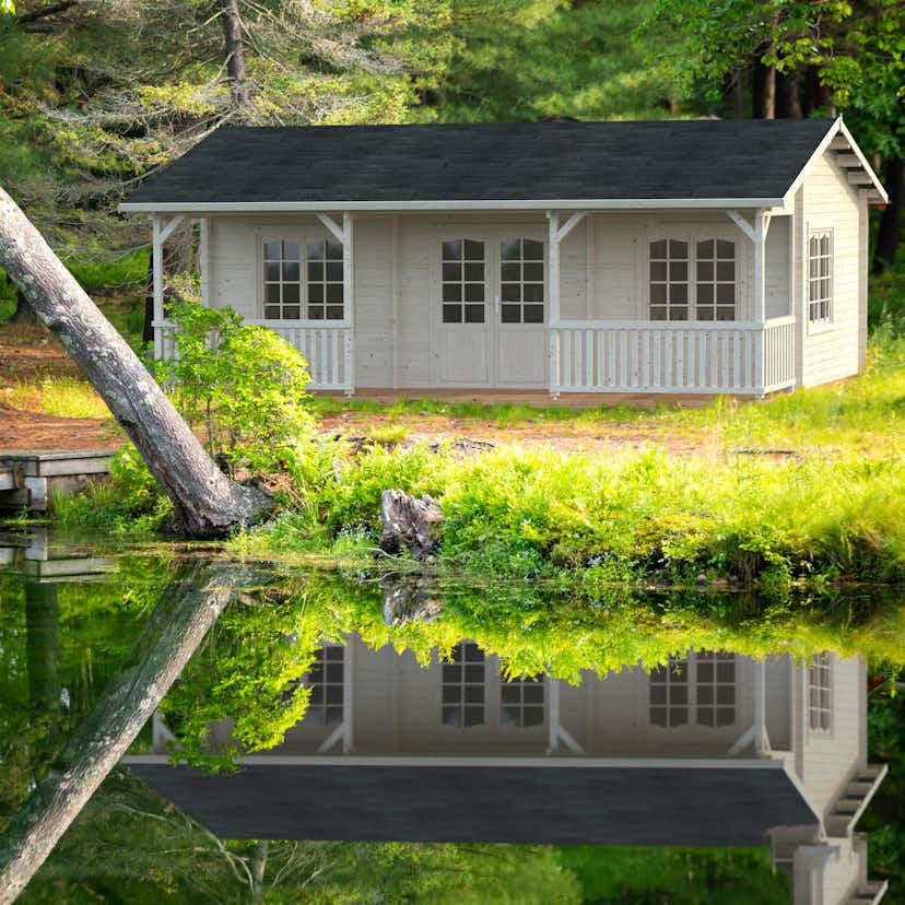 Fritidshus Palmako Sandra 38,6 m² Komplett Stuga med Altan & Sadeltak