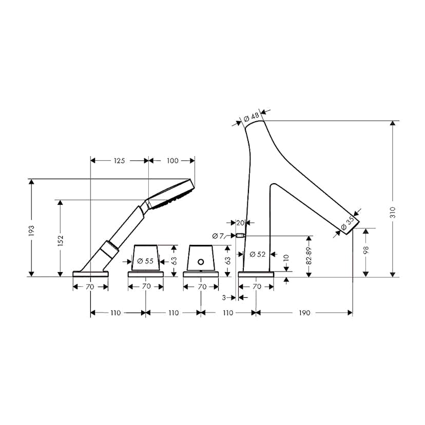 Sargblandare Axor Starck Organic 4-håls
