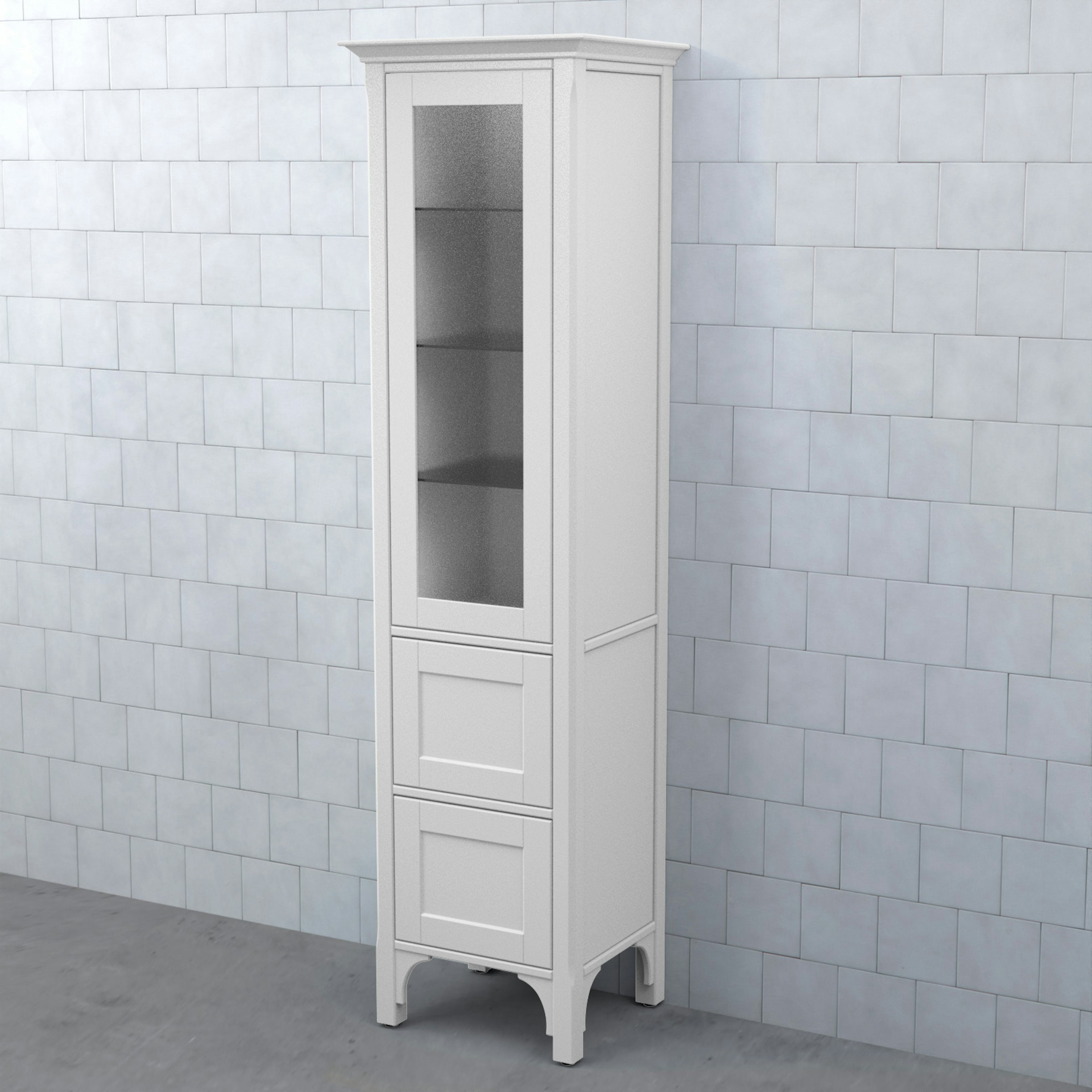 Högskåp Björbo Badrum Saga Vitrinlucka