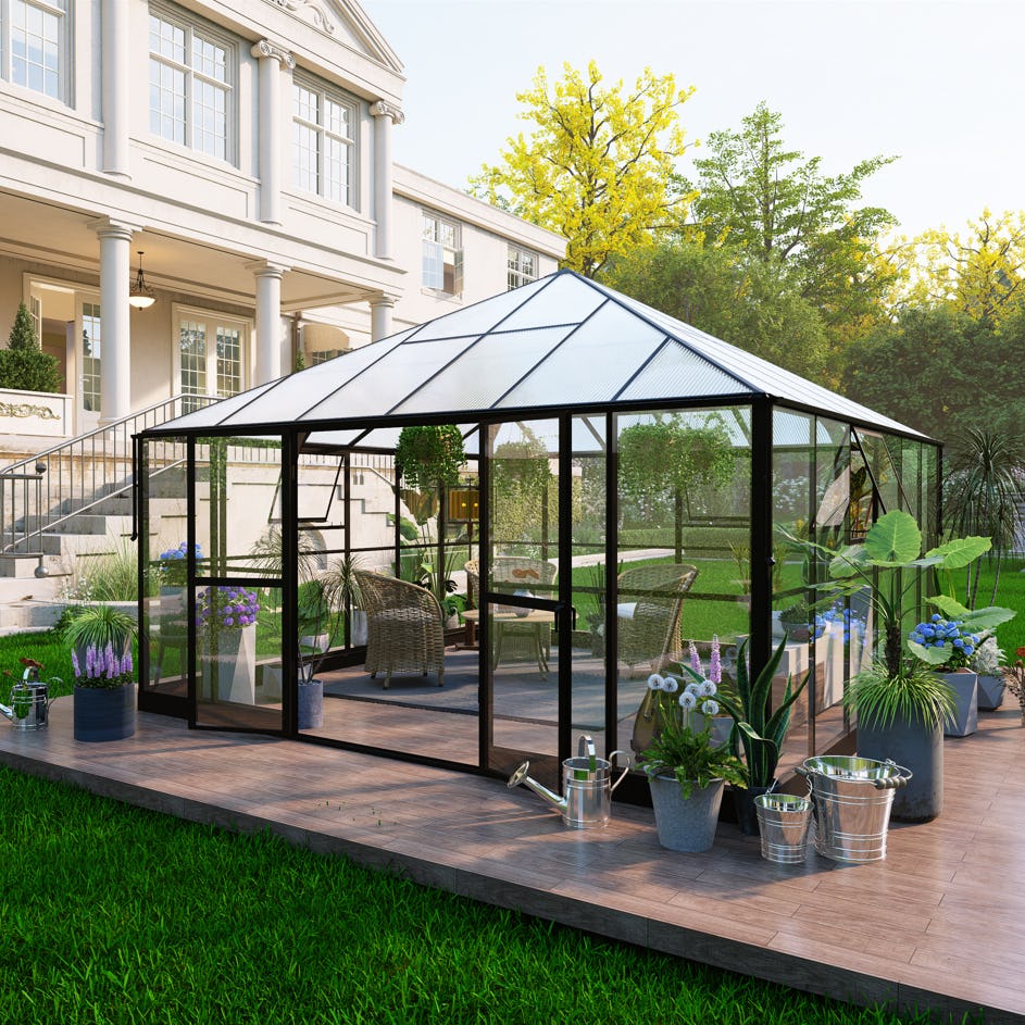 Växthus Metalcraft Gazebo 17,6m² Premium 4 mm Säkerhetsglas