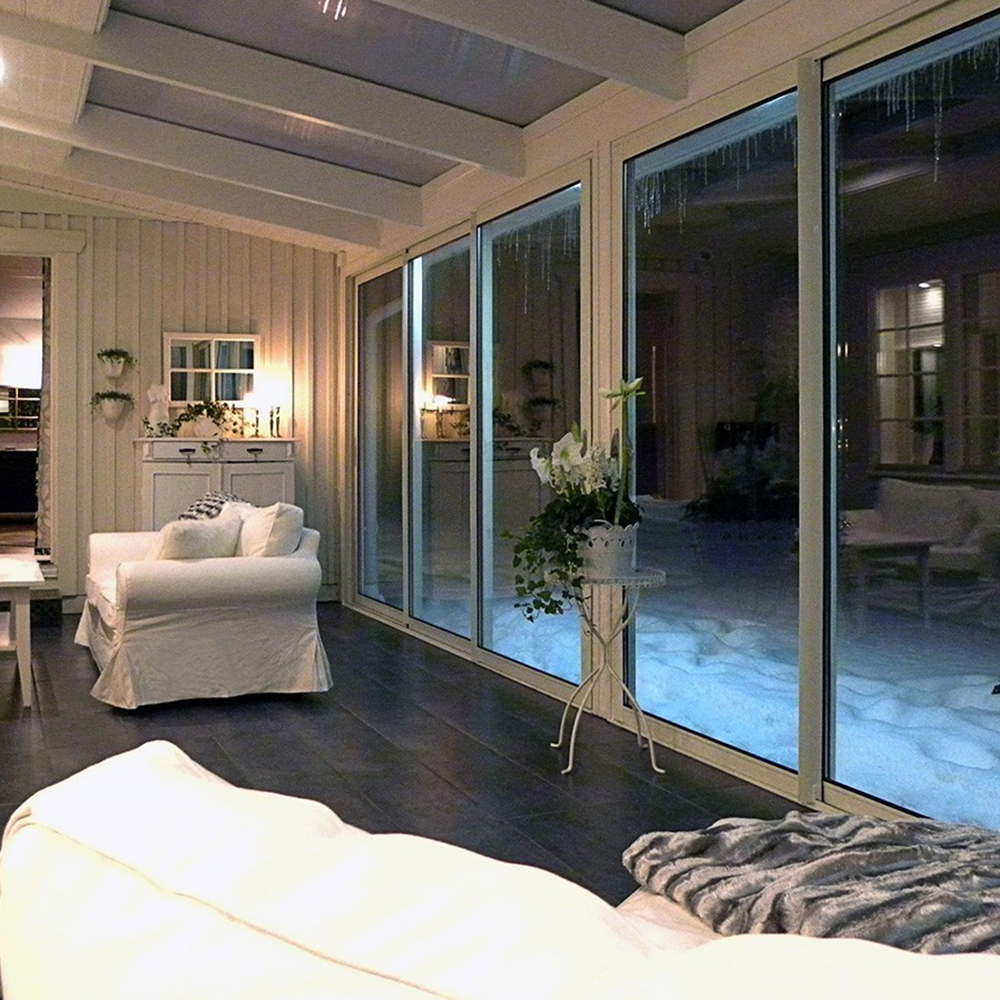 Skjutbart Dörrparti Halle Thermo 6 Dörrar 3 Spår Vit