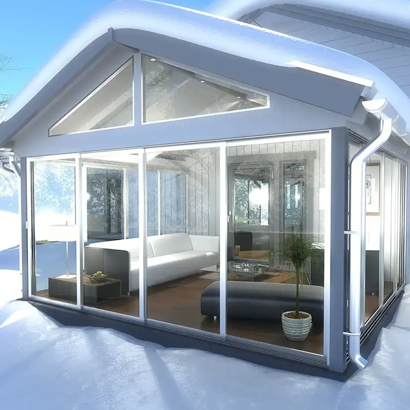 Skjutbart Dörrparti 3-Delat Halle Thermo Vit