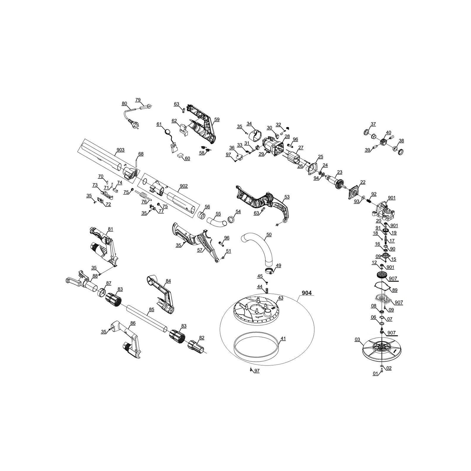 Polermaskin Einhell TC-DW 225 Slipgiraff 600 W För Gips Sladdlös