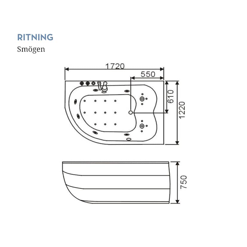 Bubbelbadkar Swebad Smögen
