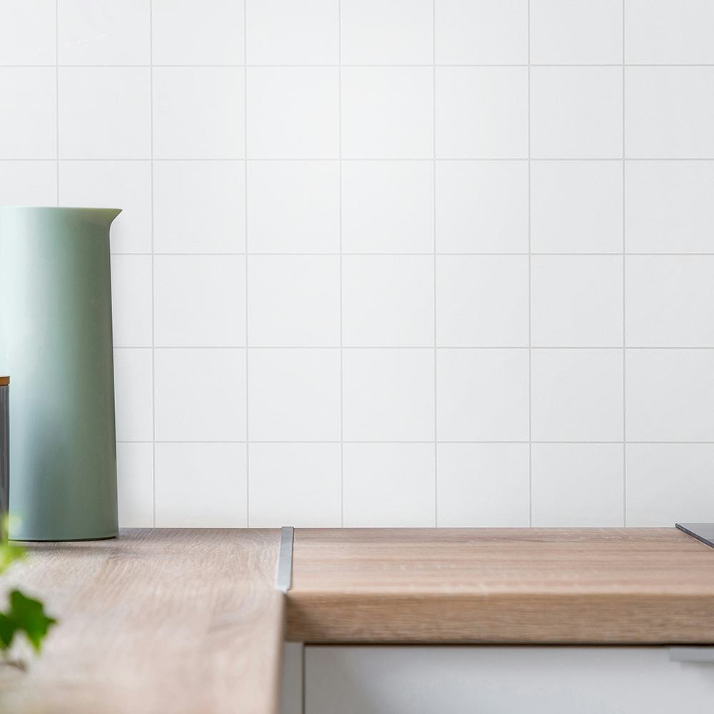 Väggskiva BerryAlloc Kitchen Wall Vit Snö 10x10 cm