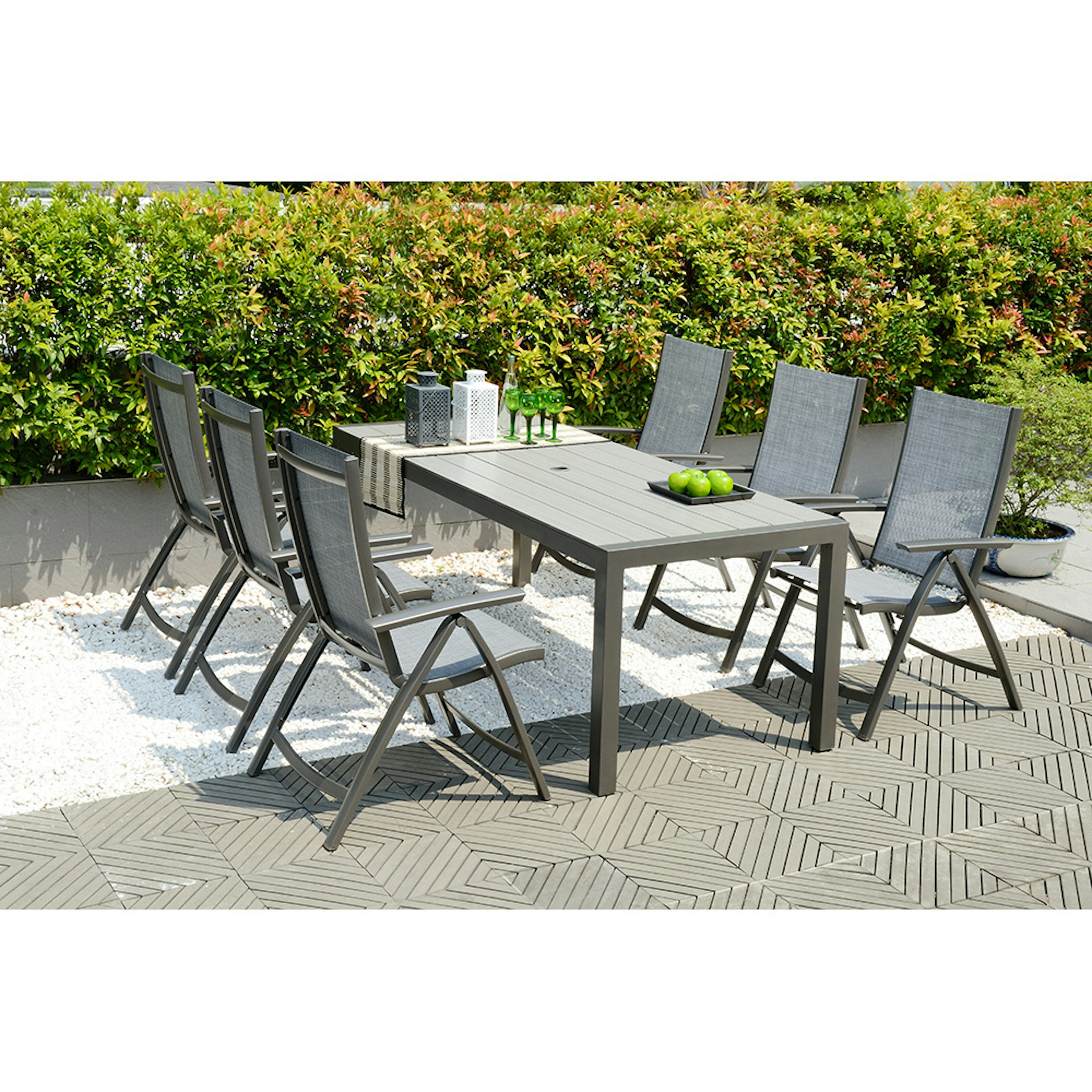 Matgrupp LifestyleGarden Solana 200 cm med 6 Positionsstolar