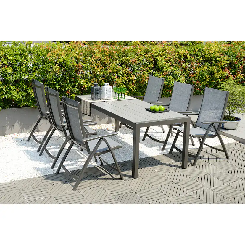 Matgrupp LifestyleGarden Solana 200 cm med 6 Positionsstolar