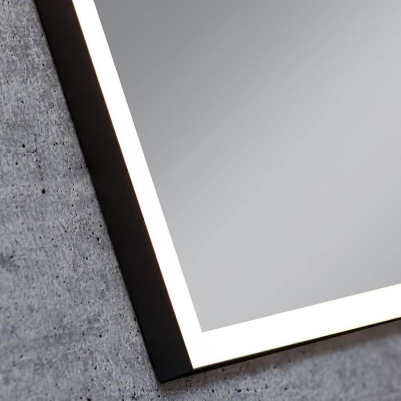 Spegel Vidi Evo med LED-belysning Svart