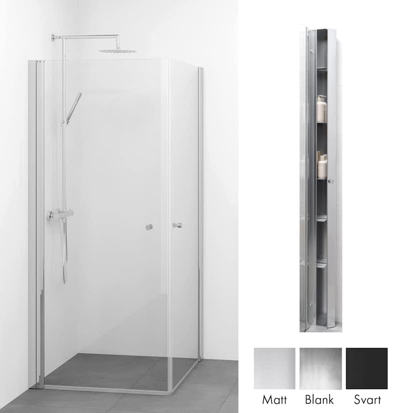 Duschpaket Macro Design Spirit Duschhörn Rak med Sky Duschhylla