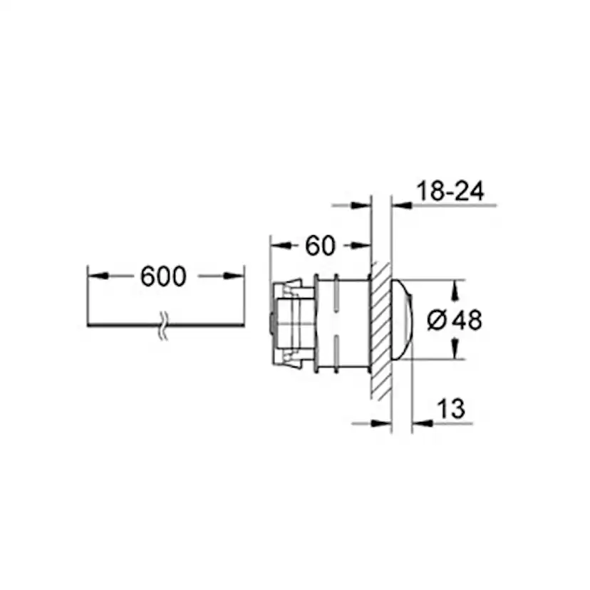 Spolknapp Grohe Eau2 Pneumatisk
