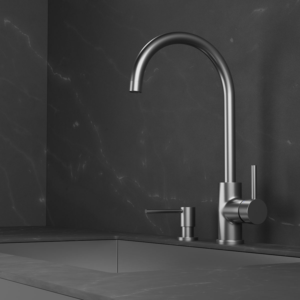 Köksblandare Scandtap Steel Curve Rostfritt Stål