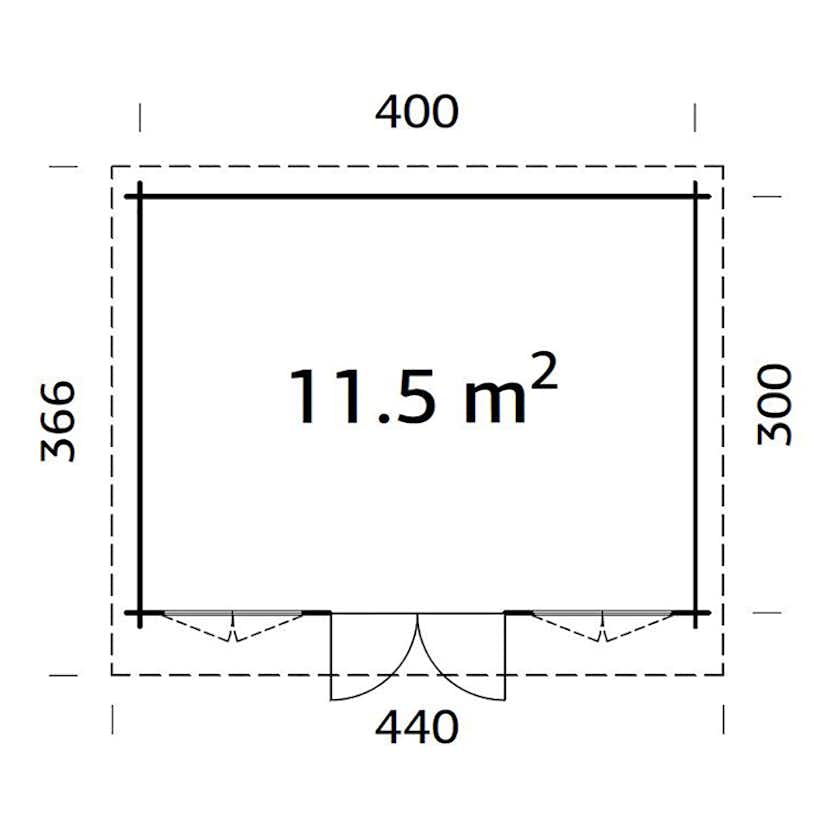 Stuga Palmako Lisa 11,5 m2