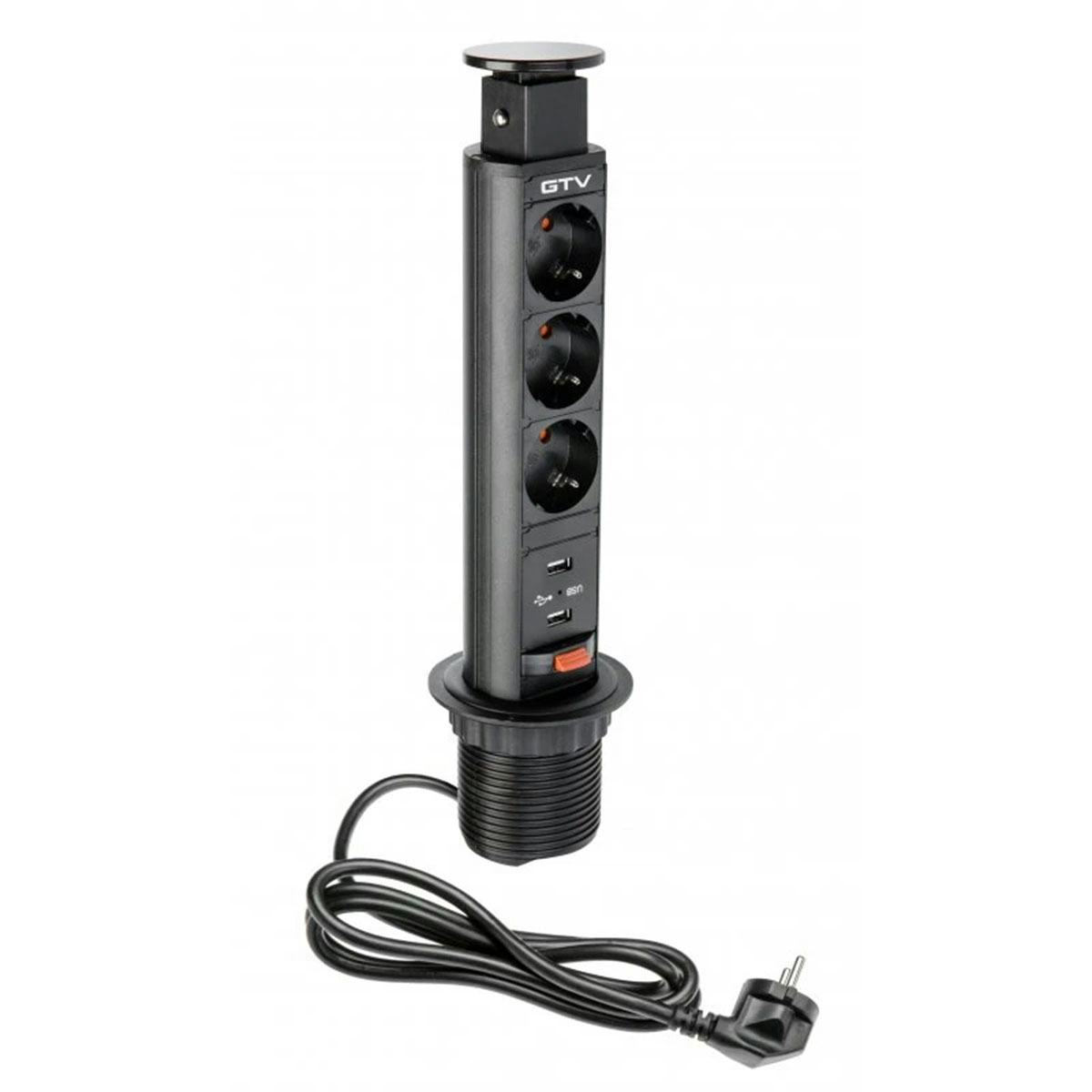 Elpelare Blanco GTV Smal med 2 USB och 3 Jordade Uttag