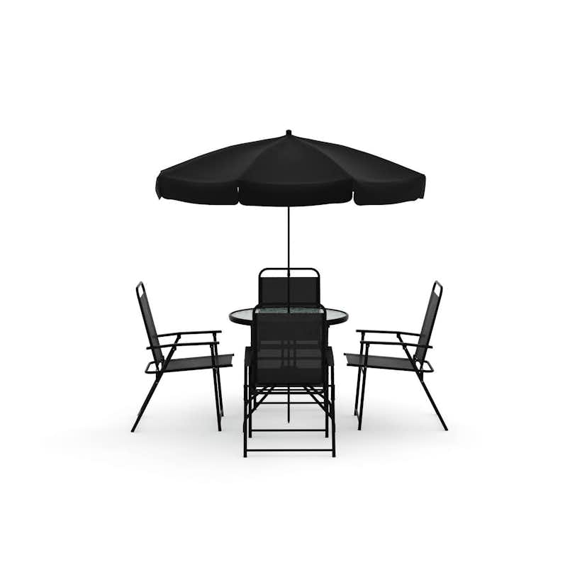 Matgrupp deNoord Samra Matgrupp Utomhus 4 Stolar med Parasoll