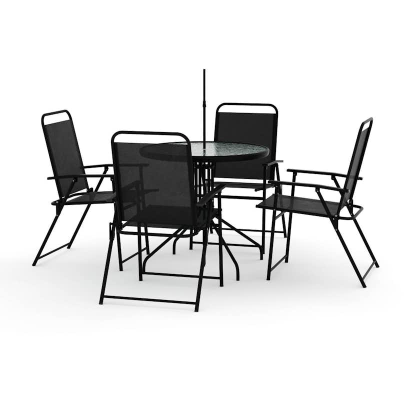 Matgrupp deNoord Samra Matgrupp Utomhus 4 Stolar med Parasoll