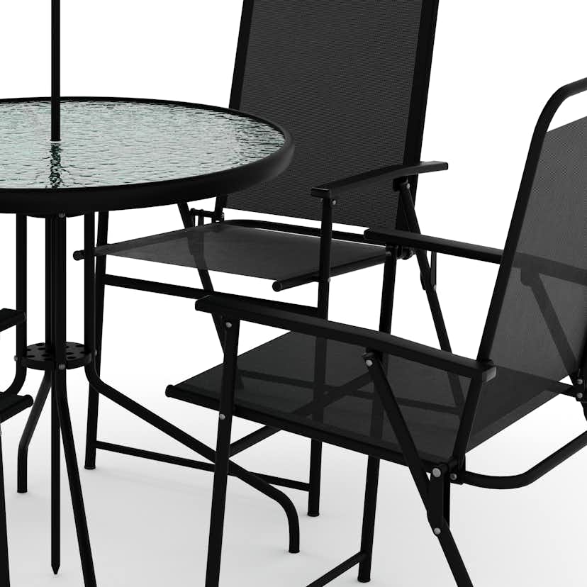 Matgrupp deNoord Samra Matgrupp Utomhus 4 Stolar med Parasoll